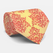 Elegant goud en rode rozen vochtig stropdas (Opgerold)