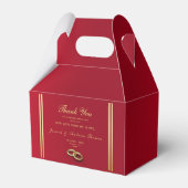 Elegant goud en rood, trouwringen bruiloft bedankdoosjes (Voorkant Zijde)