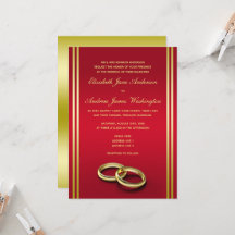 Elegant goud en rood, trouwringen bruiloft