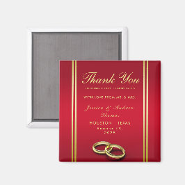 Elegant goud en rood, trouwringen bruiloft magneet