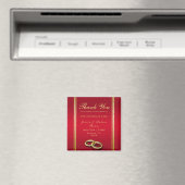 Elegant goud en rood, trouwringen bruiloft magneet (Insitu (Vaatwasser))