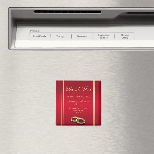 Elegant goud en rood, trouwringen bruiloft magneet (Insitu (Vaatwasser))