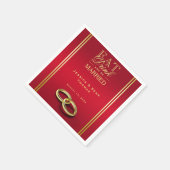 Elegant goud en rood, trouwringen bruiloft servet (Hoek)