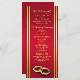 Elegant goud en rood, trouwringen huwelijksprogram