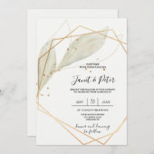 Elegant, goud en sage tegen ivoorachtergrond kaart (Voorkant / Achterkant)