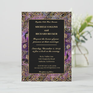 Elegant goud en veren kaart