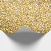 Elegant goud en wit accenten glitter patroon cadeaupapier (Hoek)