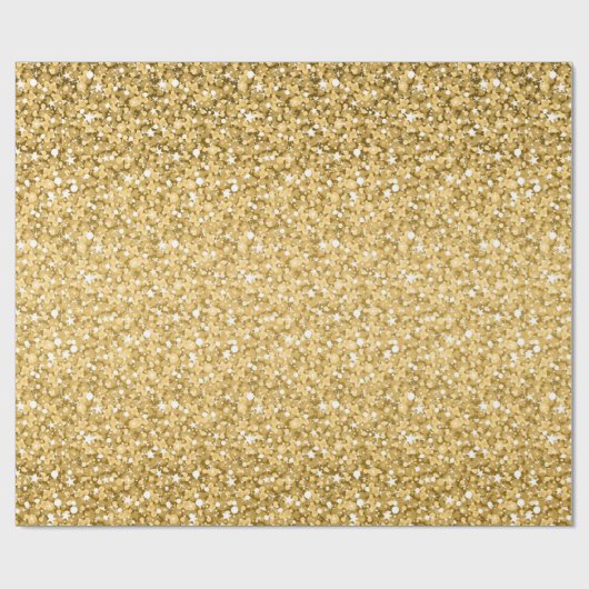 Elegant goud en wit accenten glitter patroon cadeaupapier (Vlak)