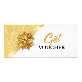Elegant goud en wit cadeaubon ontwerp reclamekaart