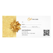 Elegant goud en wit cadeaubon ontwerp reclamekaart (Achterkant)