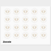Elegant Goud en Wit Crest Monogram Ronde Sticker (Vel)
