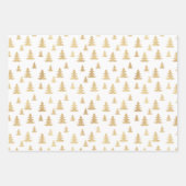 Elegant Goud en Wit Kerstmis Inpakpapier Vel (Voorkant 3)