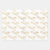 Elegant Goud en Wit Kerstmis Inpakpapier Vel (Voorkant)