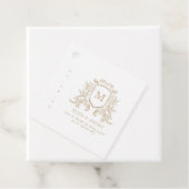 Elegant Goud en Wit Monogram Bruiloft Favor Label (In situ)