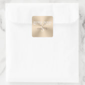 Elegant Goud en Wit Monogram Shabbat Shalom Vierkante Sticker (Tas)