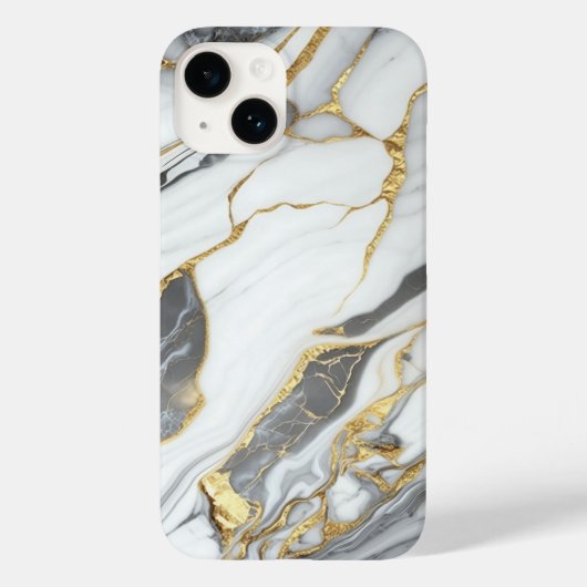 Elegant Goud En Witte Marmer Case-Mate iPhone Case (Achterkant)