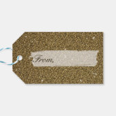 Elegant goud en zilveren vogel en bladeren feestel cadeaulabel (Achterkant Horizontaal)