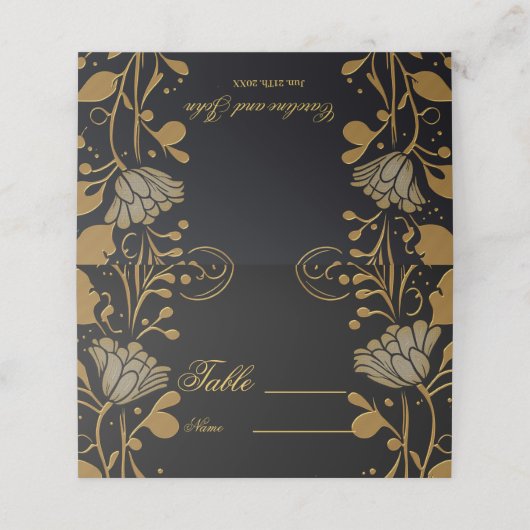 Elegant goud- en zwart design (Buitenkant ongevouwen)