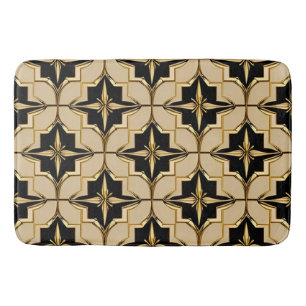 Elegant goud en zwart geometrisch patroon badmat