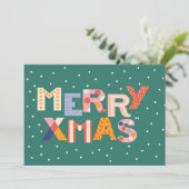 Elegant goud en zwart geometrisch patroon feestdagenkaart (Staand voorkant)