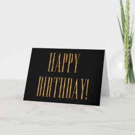 Elegant goud en zwart Happy Birthday Kaart