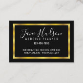 Elegant goud en zwart minimalistisch Europees Visitekaartje (Achterkant)