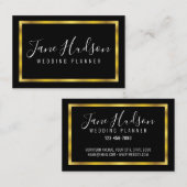 Elegant goud en zwart minimalistisch Europees Visitekaartje (Voorkant / Achterkant)
