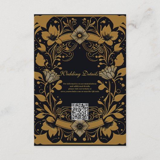 Elegant goud-en-zwart ontwerp informatiekaartje (Voorkant)