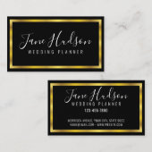 Elegant Goud en Zwart Visitekaartje 3.5x2.0 (Voorkant / Achterkant)