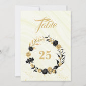 Elegant goud- en zwarte baarmoedertafel kaart (Voorkant)