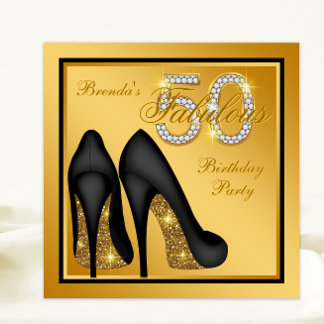 Elegant Goud Fabulous 50ste Verjaardagsfeest Kaart