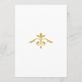 Elegant Goud Filigraan op Wit, Bruiloft Tijdlijn Programma (Achterkant)