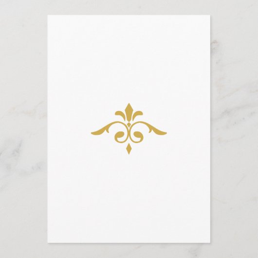 Elegant Goud Filigraan op Wit, Bruiloft Tijdlijn Programma (Achterkant)