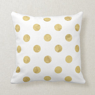 Elegant goud folie polka dot patroon - Goud & Wit Kussen