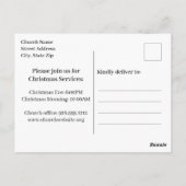 Elegant Goud Geboorte Kerstmis Kerk Uitnodiging (Achterkant)