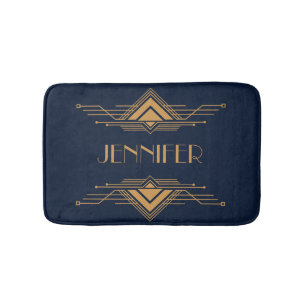 Elegant goud geometrisch art deco ontwerp badmat
