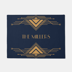 Elegant goud geometrisch art deco ontwerp deurmat