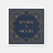 Elegant goud geometrisch art deco ontwerp servet (Voorkant)