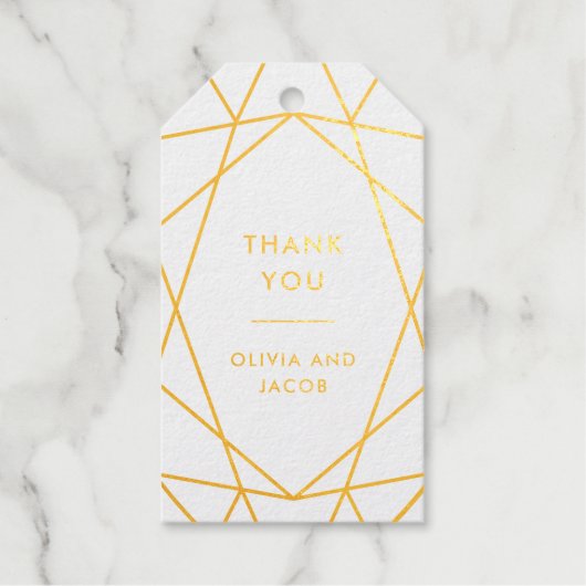 Elegant goud geometrisch | Dank u Cadeaulabels (Voorkant)