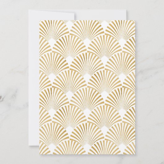 Elegant Goud Geometrische Art Deco Vrijgezellenfee Bedankkaart (Achterkant)