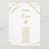 Elegant Goud Geometrische tafel Aantal Zitplaatsen Kaart (Voorkant / Achterkant)