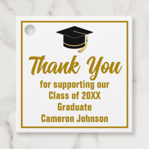 Elegant goud gepersonaliseerd 2025 afstudeerfeest bedankjes labels