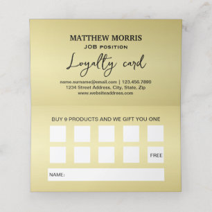 Elegant goud Gepersonaliseerd monogram op zwart Klantenkaartje