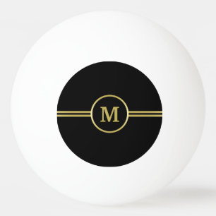 Elegant goud Gepersonaliseerd monogram op zwart  Pingpongballen