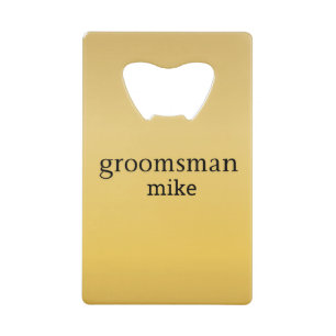 Elegant Goud Gepersonaliseerde Groomsmen Kredietkaart Flessenopener