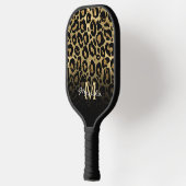 Elegant Goud Glam Luipaard Gepersonaliseerd Pickleball Paddle (Links)