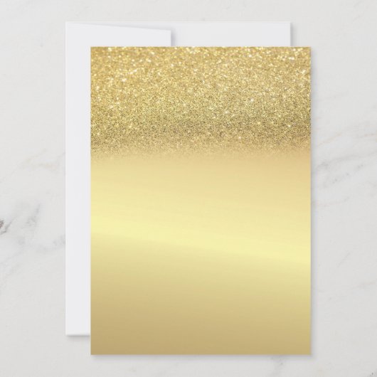 Elegant Goud Glitter Bokeh Bruiloft Save The Date (Achterkant)
