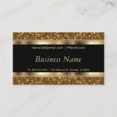 Elegant Goud Glitter en Zwart Visitekaartje (Voorkant)