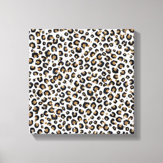 Elegant goud glitter luipaard patroon canvas afdruk (Voorkant)
