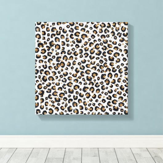 Elegant goud glitter luipaard patroon canvas afdruk (Insitu (Houten vloer))